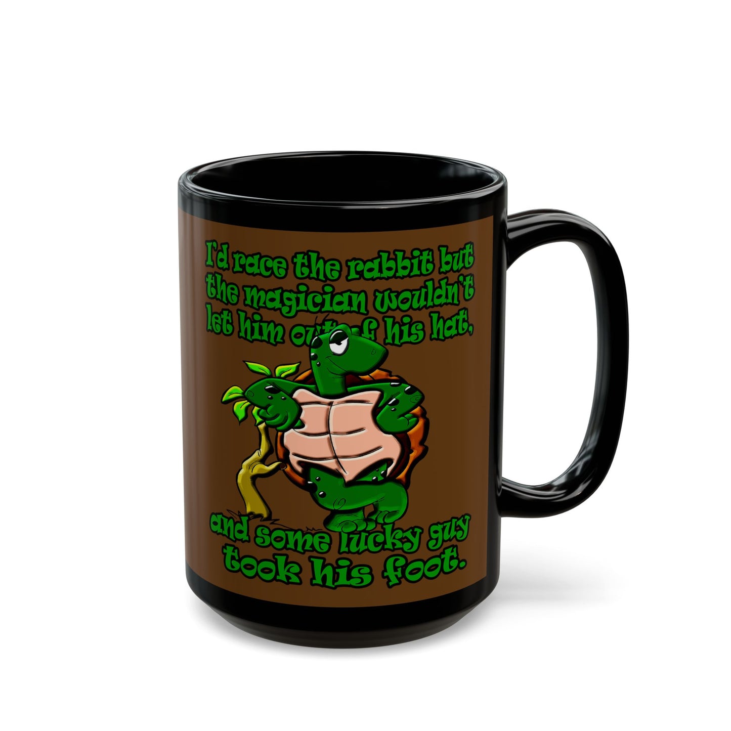 turtle race - Black Mug (brown)