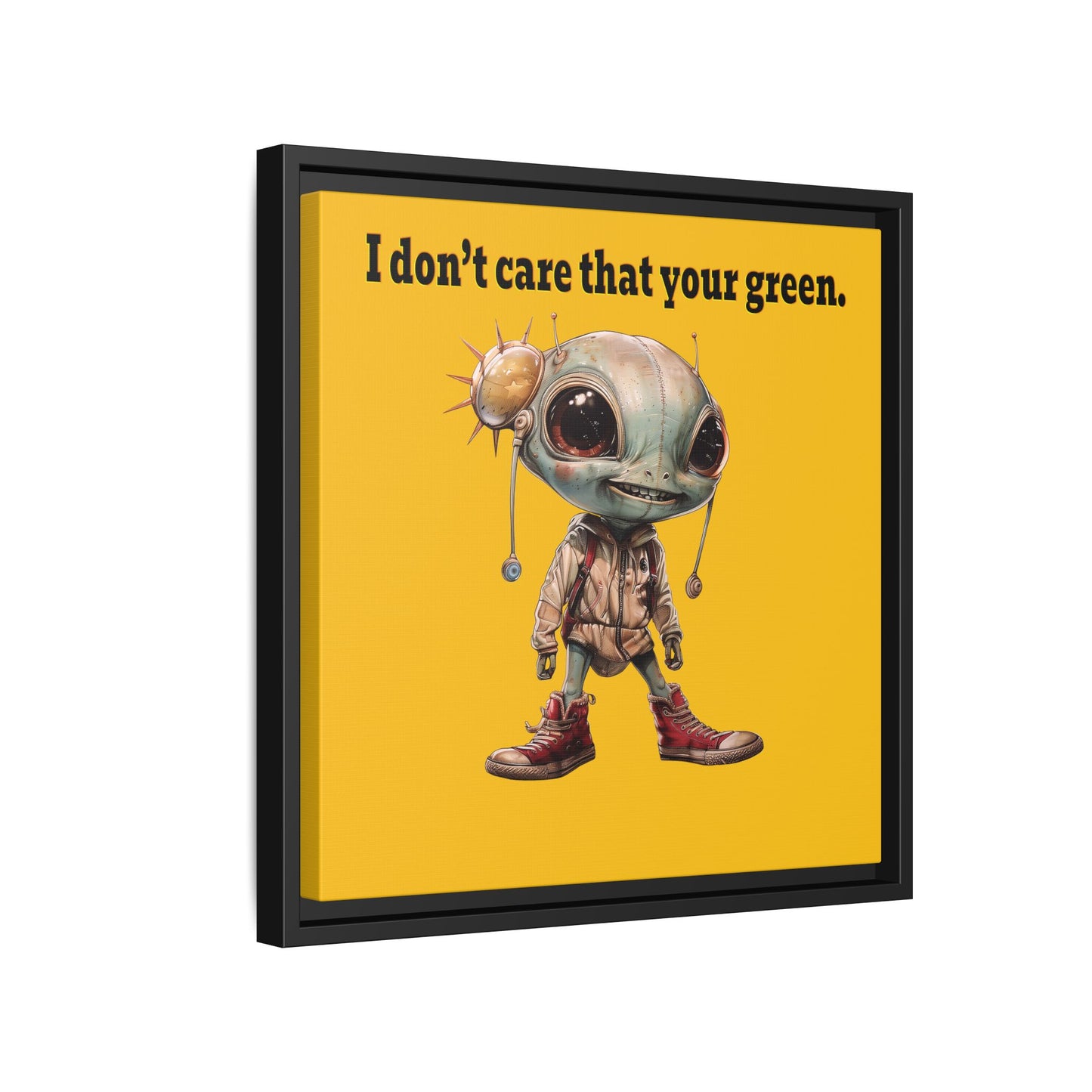 I don't care that your green - framed canvas art (yellow)