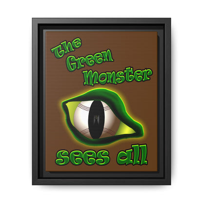 green monster - framed canvas art (brown)