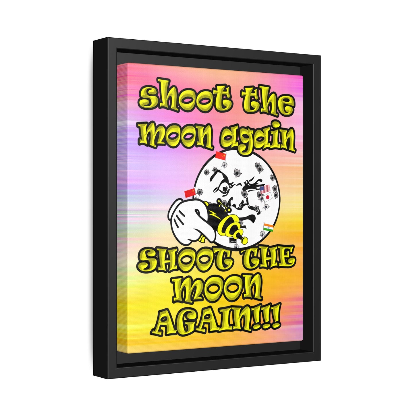 shoot the moon again - framed canvas art (color blur)