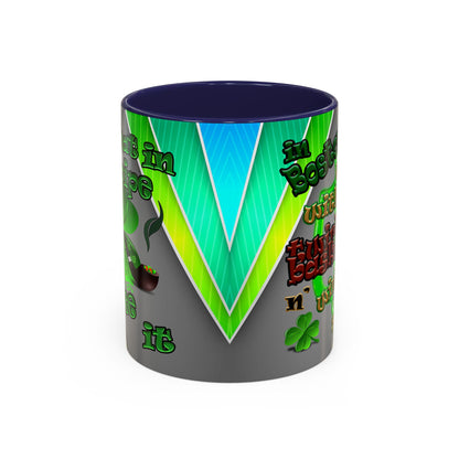 celtics logo - Accent Mug (rainbow split)