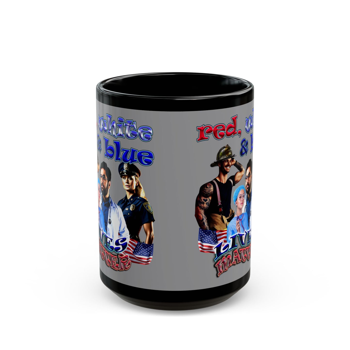 rw&b lives matter - Black Mug (grey)
