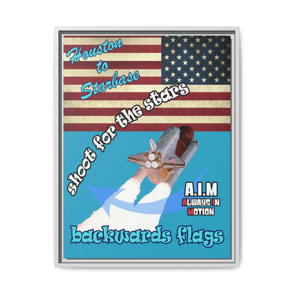 shoot for the stars - framed canvas art (turquoise)