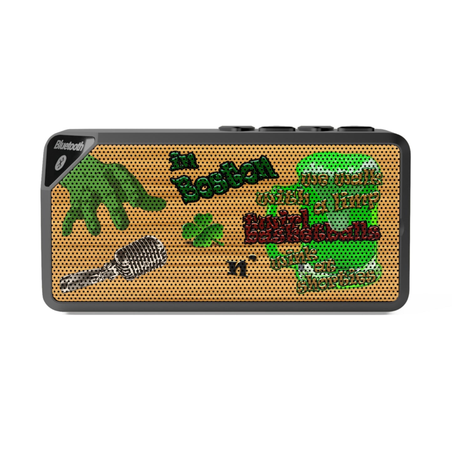 celtics logo - Jabba Bluetooth Speaker (butterscotch wood finish)