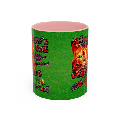 schrodinger's cat - Accent Mug (green turf)