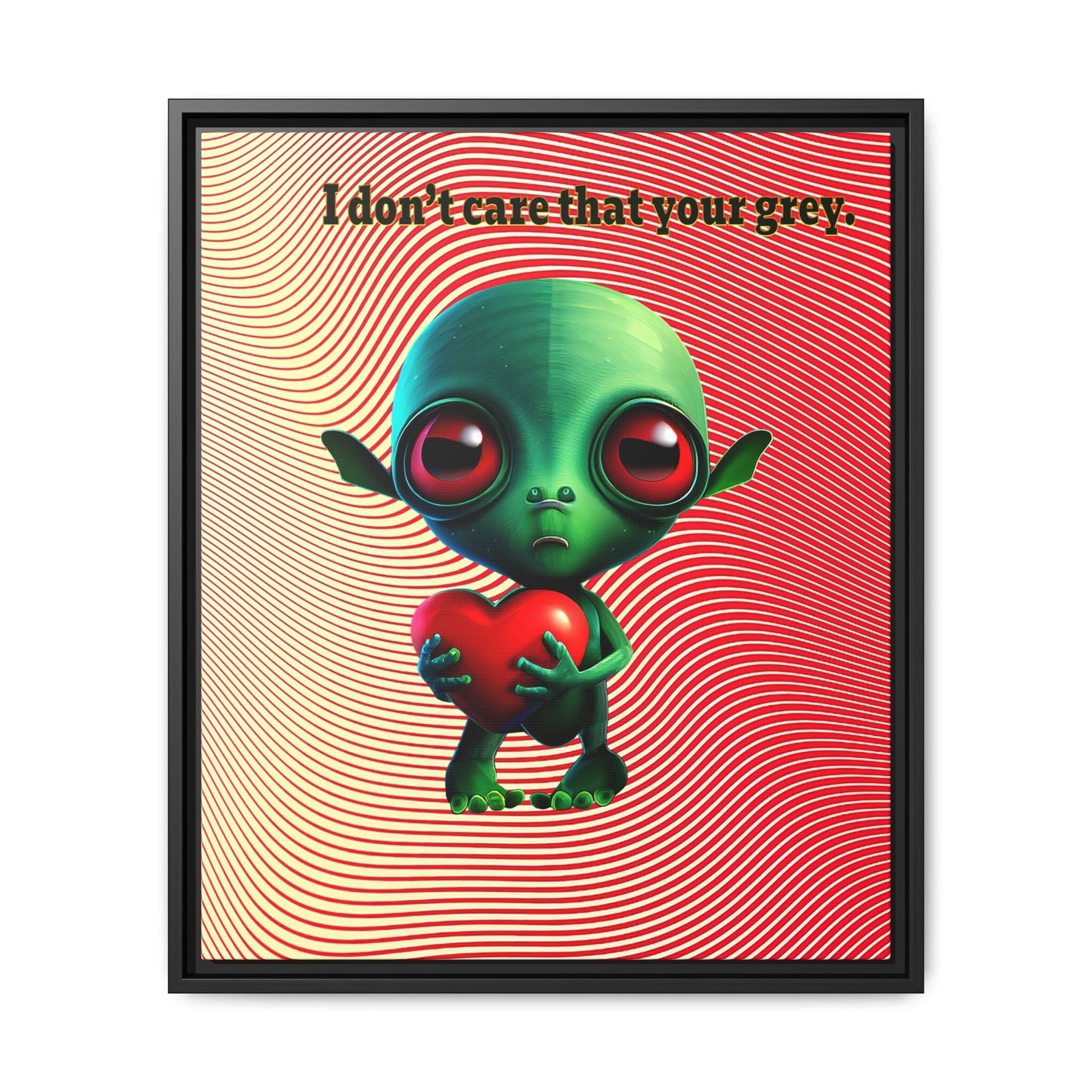 I don't care that your grey - framed canvas art (yellow-orange wave)