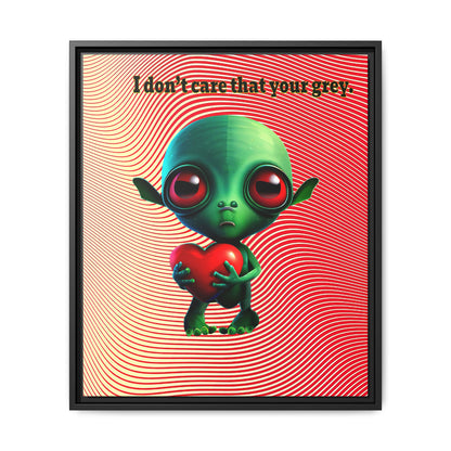 I don't care that your grey - framed canvas art (yellow-orange wave)