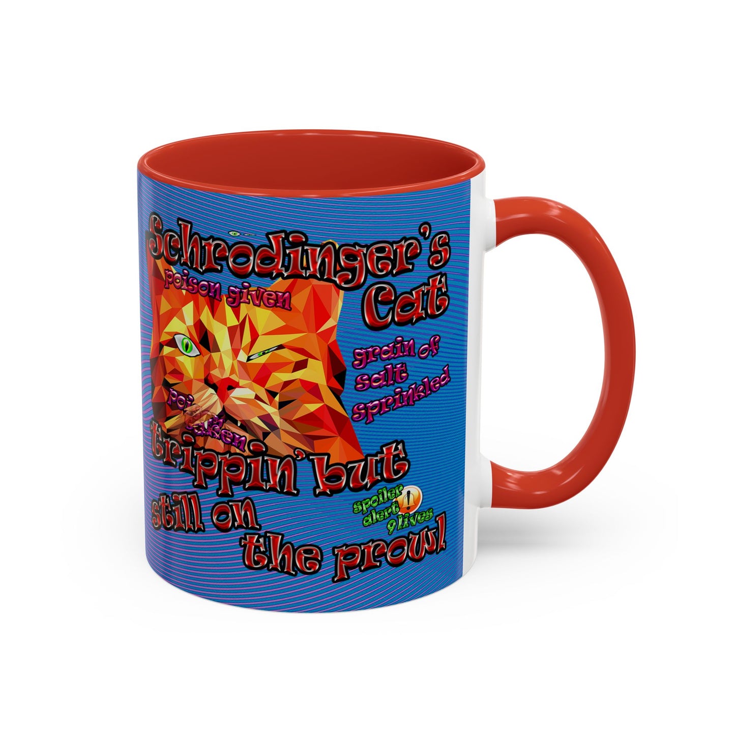 schrodinger's cat - Accent Mug (light blue-purple wave)