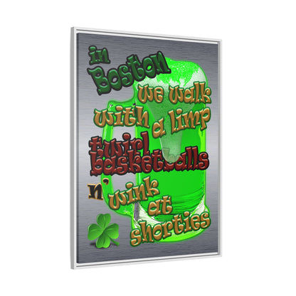 celtics logo - framed canvas art (brushed nickel)