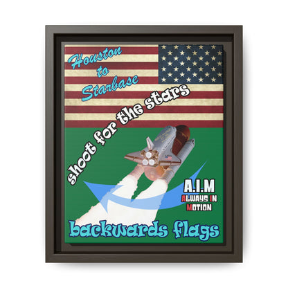shoot for the stars - framed canvas art (dark green)