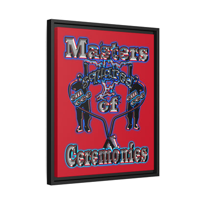 em cee squared - framed canvas art (dark red)