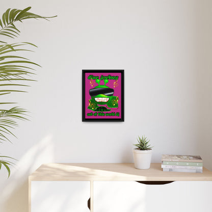 disc jockey - framed canvas art (pink)