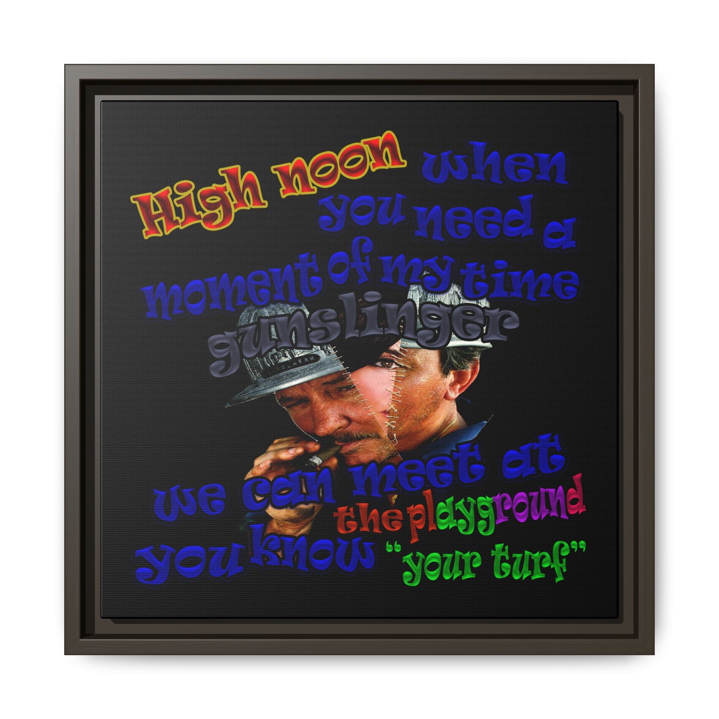 high noon - framed canvas art (black)