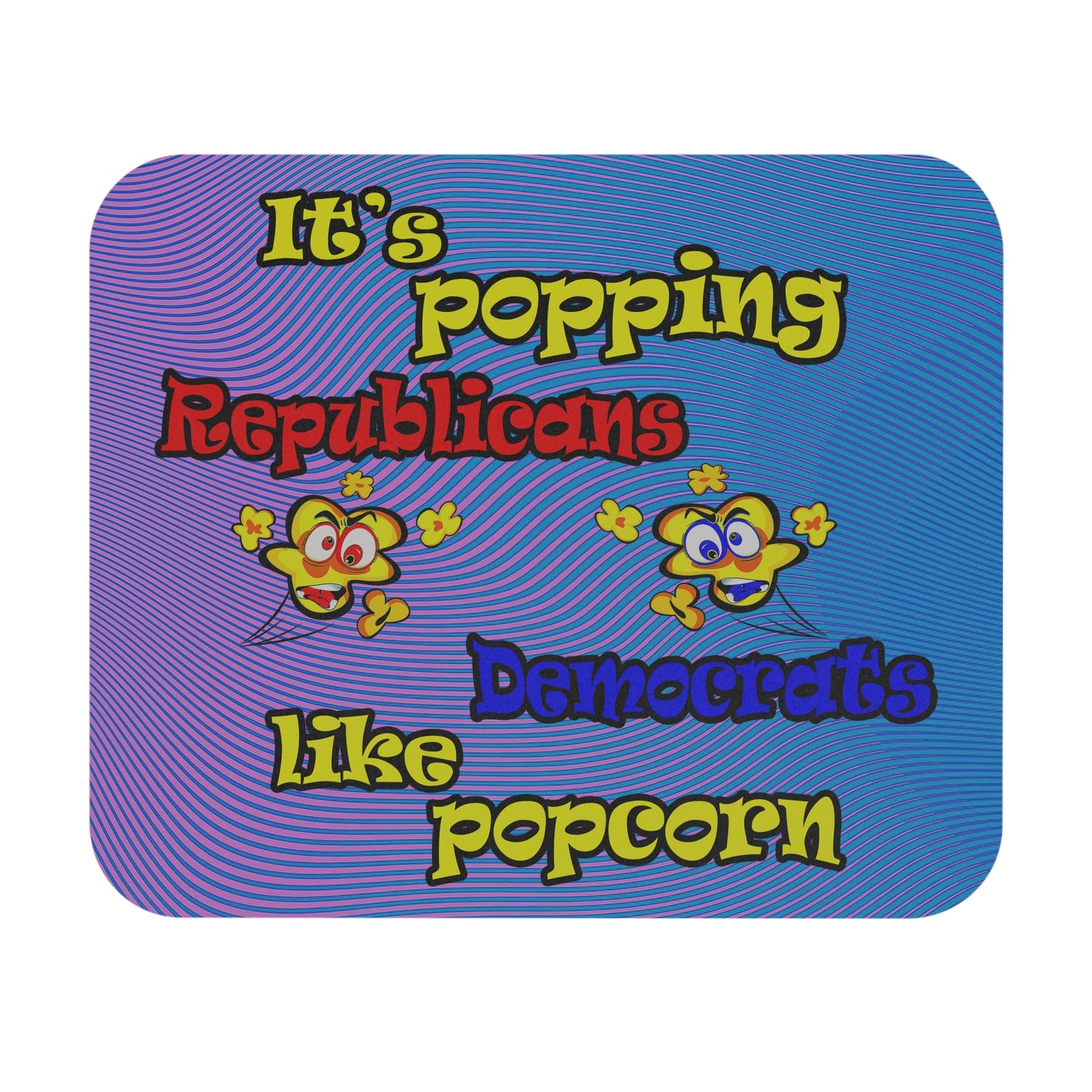 popping like popcorn - Mouse Pad (Rectangle) (light blue-purple wave)