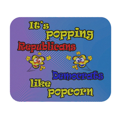 popping like popcorn - Mouse Pad (Rectangle) (light blue-purple wave)