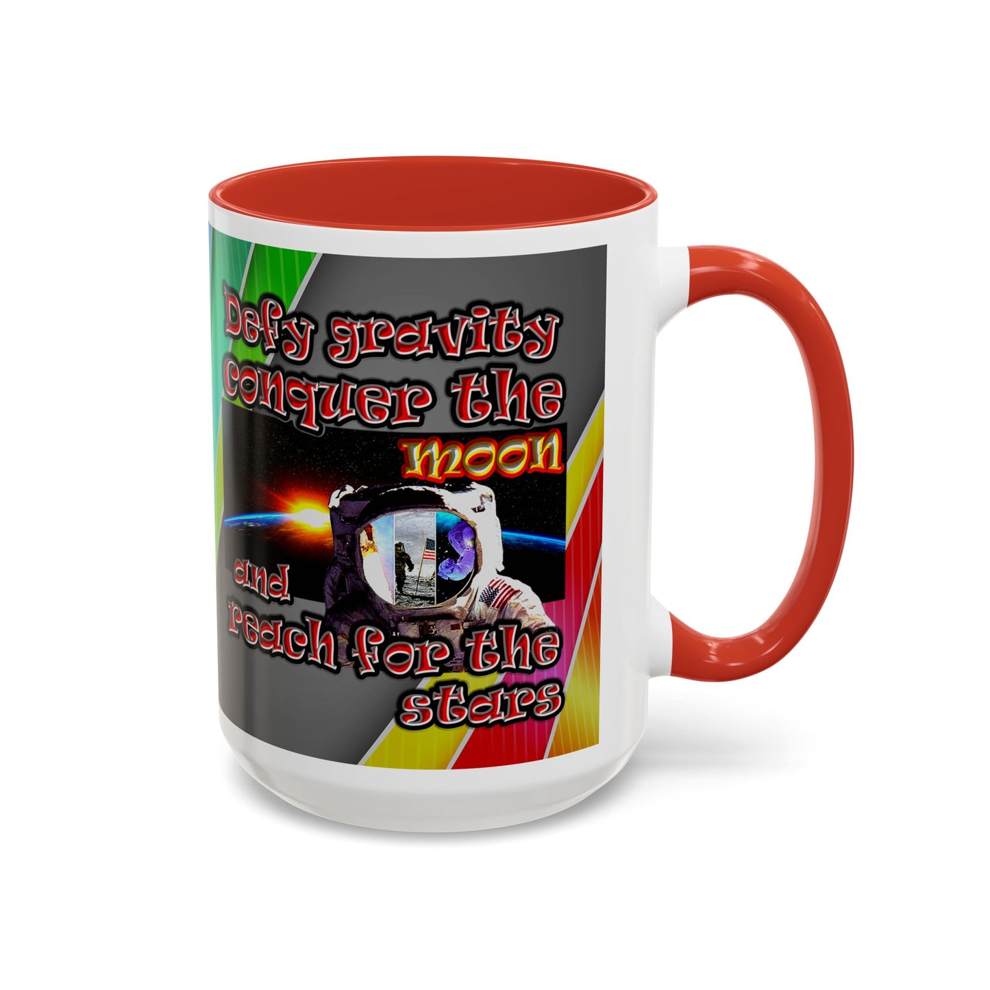 defy conquer reach - Accent Mug (rainbow split)