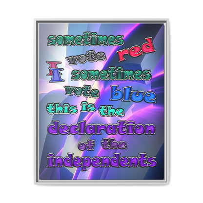 declaration of the independents - framed canvas art (grey-pink wave)