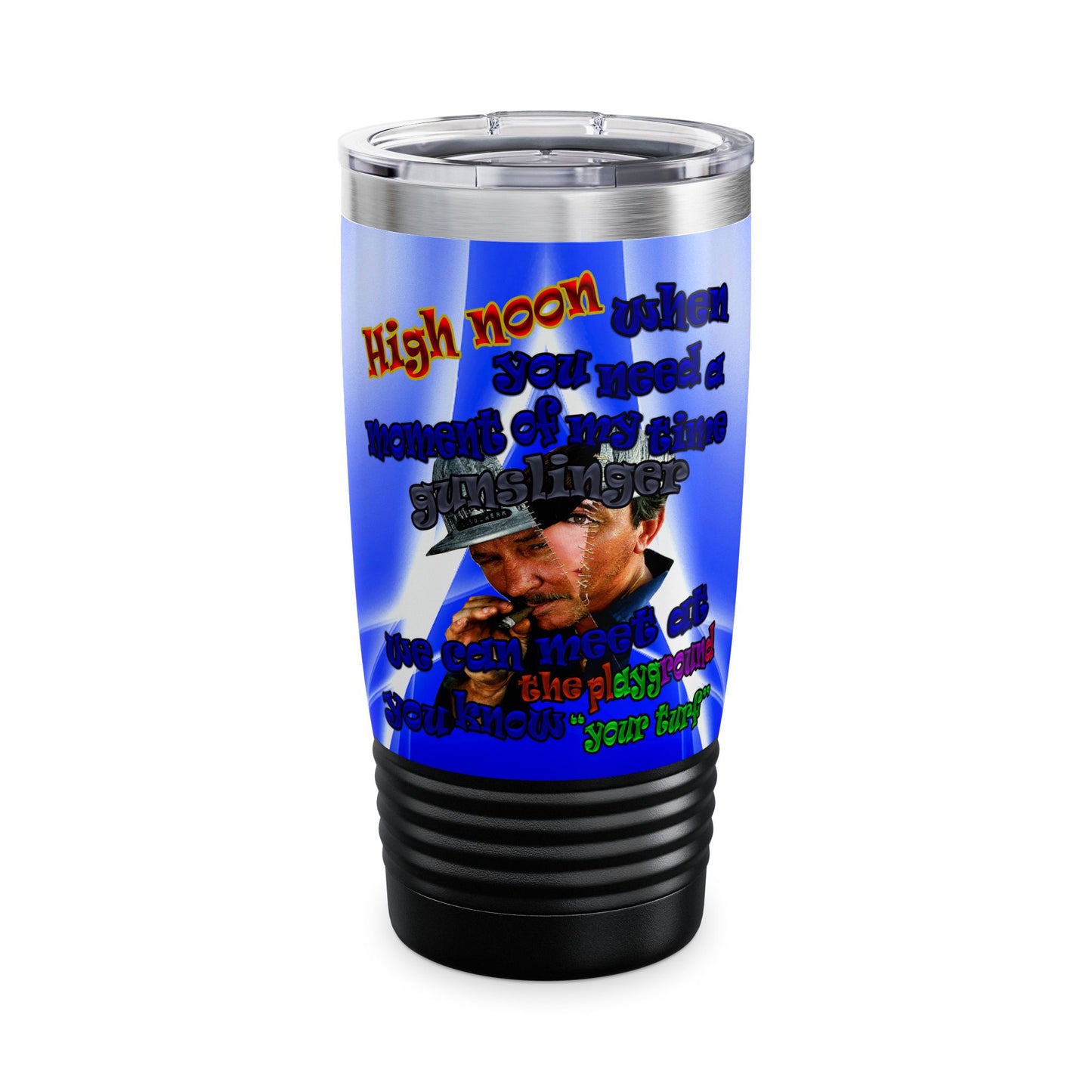high noon - Ringneck Tumbler, 20oz (blue-white wave)