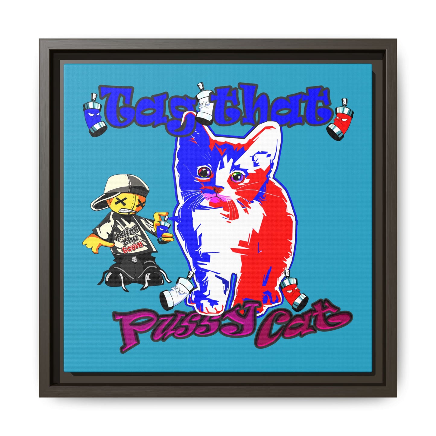 tag that - framed canvas art (turquoise)