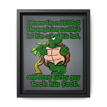 turtle race - framed canvas art (grey-light grey)