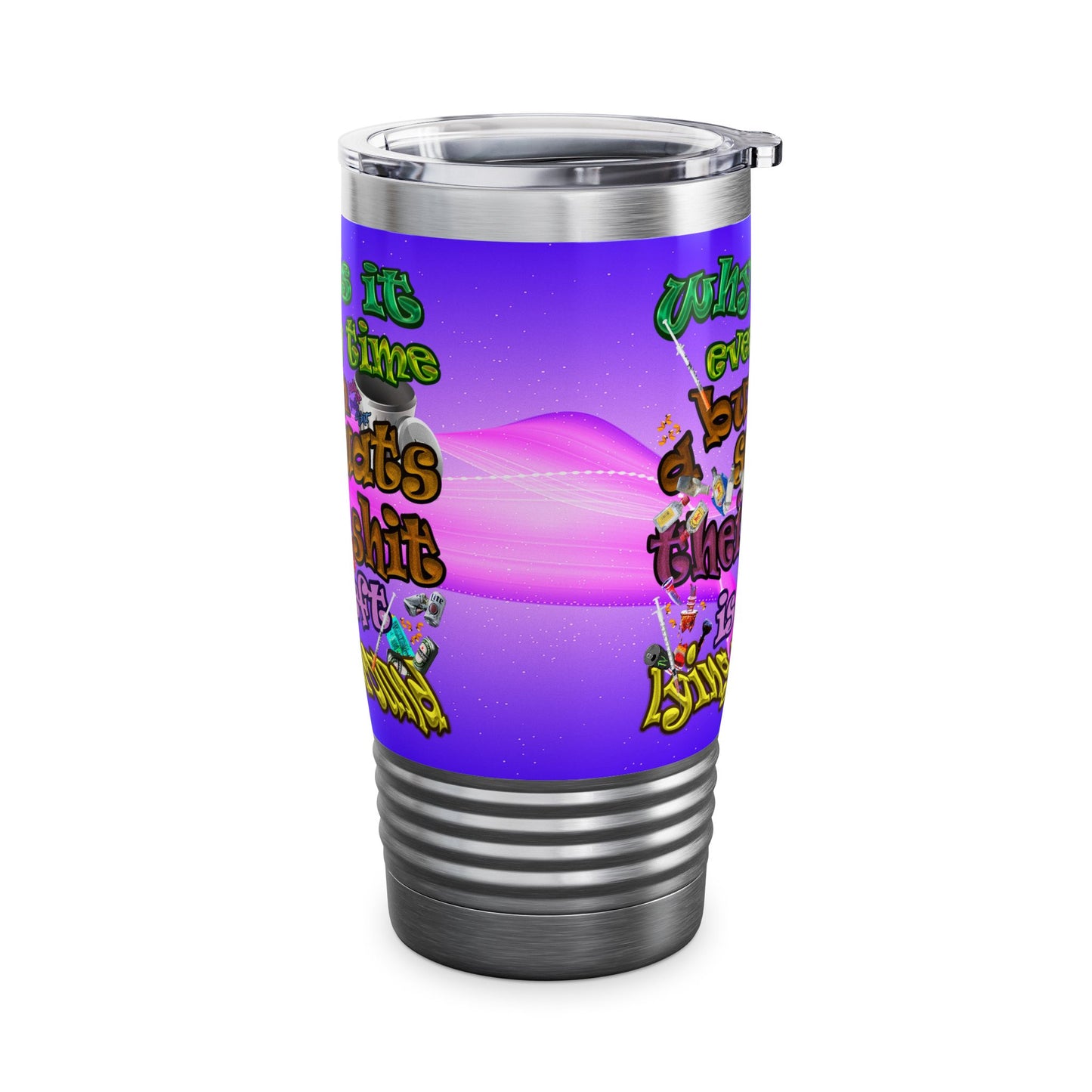 the bum's shit - Ringneck Tumbler, 20oz (purple-pink wave)