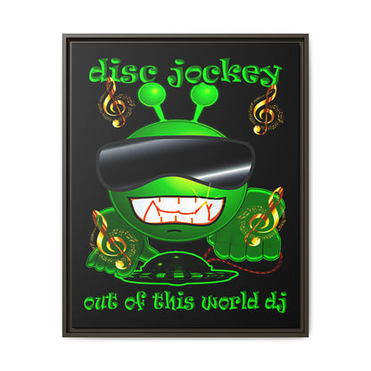 disc jockey - framed canvas art (black)