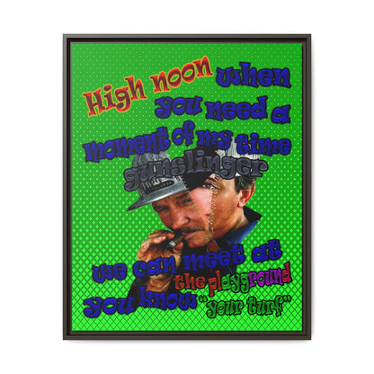 high noon - framed canvas art (logo green)