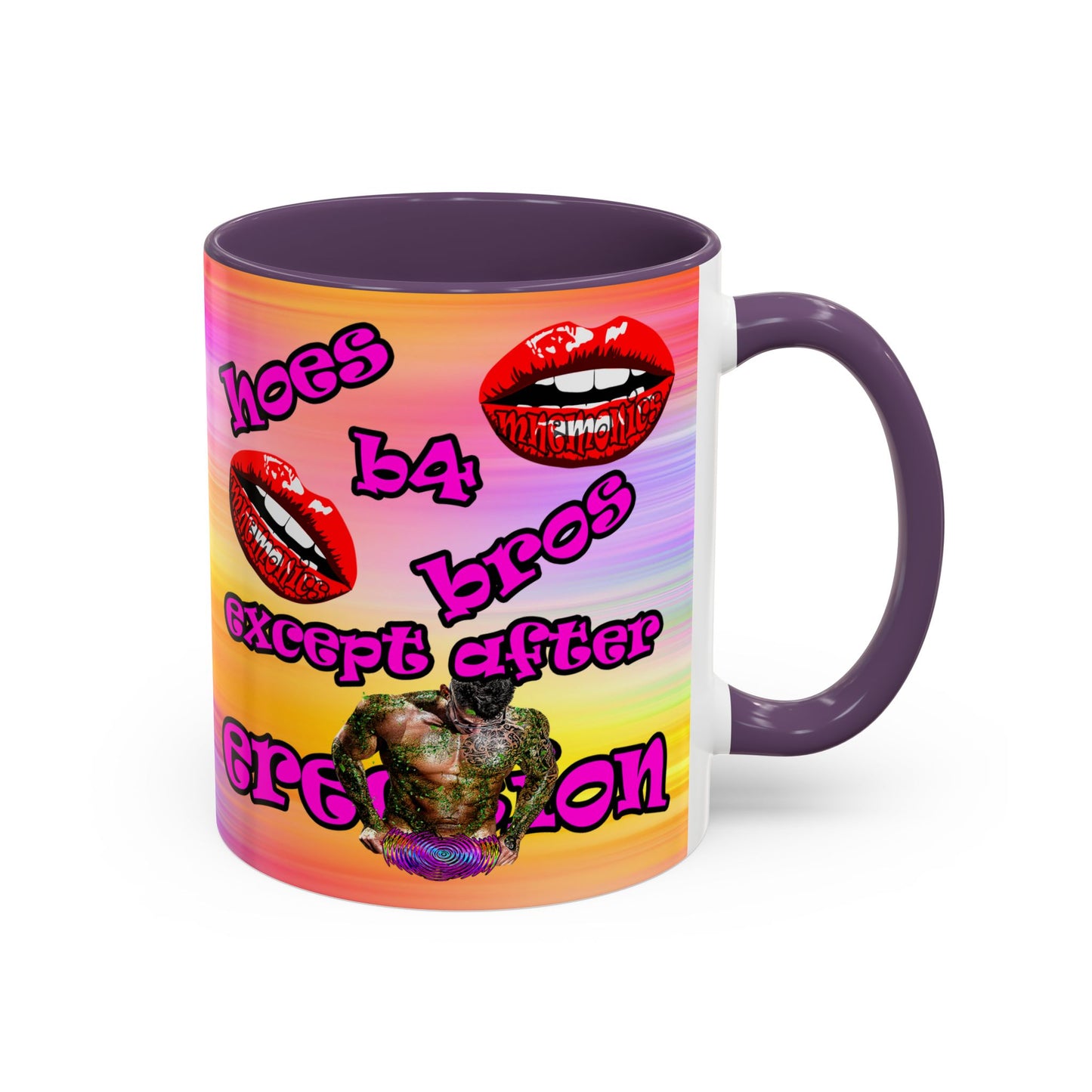 hoes b4 bros - Accent Mug (color blur)