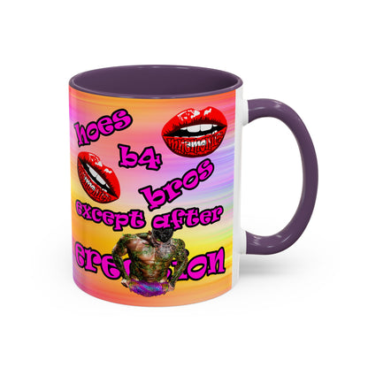 hoes b4 bros - Accent Mug (color blur)
