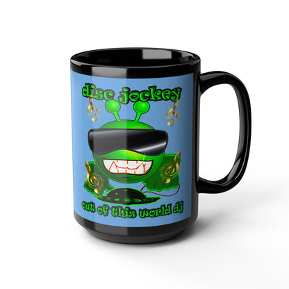 disc jockey - Black Mug (light blue)