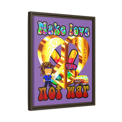 love peace - framed canvas art (light purple)