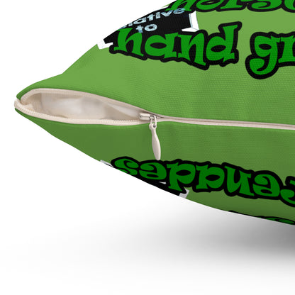 my luck - Spun Polyester Square Pillow - (green)