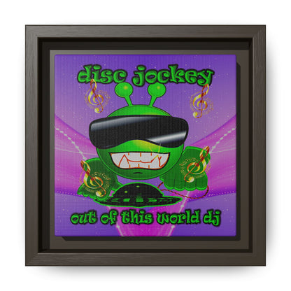 disc jockey - framed canvas art (purple-pink wave)