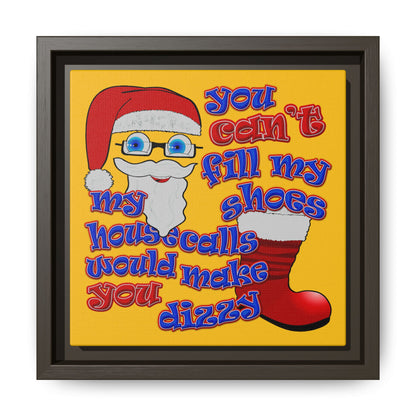 santa's shoes - framed canvas art (yellow)