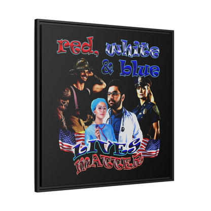 rw&b lives matter - framed canvas art (black)