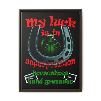 my luck - framed canvas art (black)