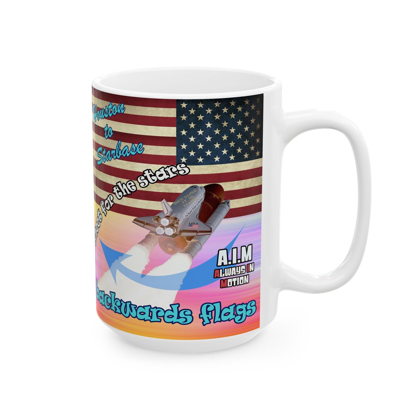 shoot for the stars - White Mug (color blur)