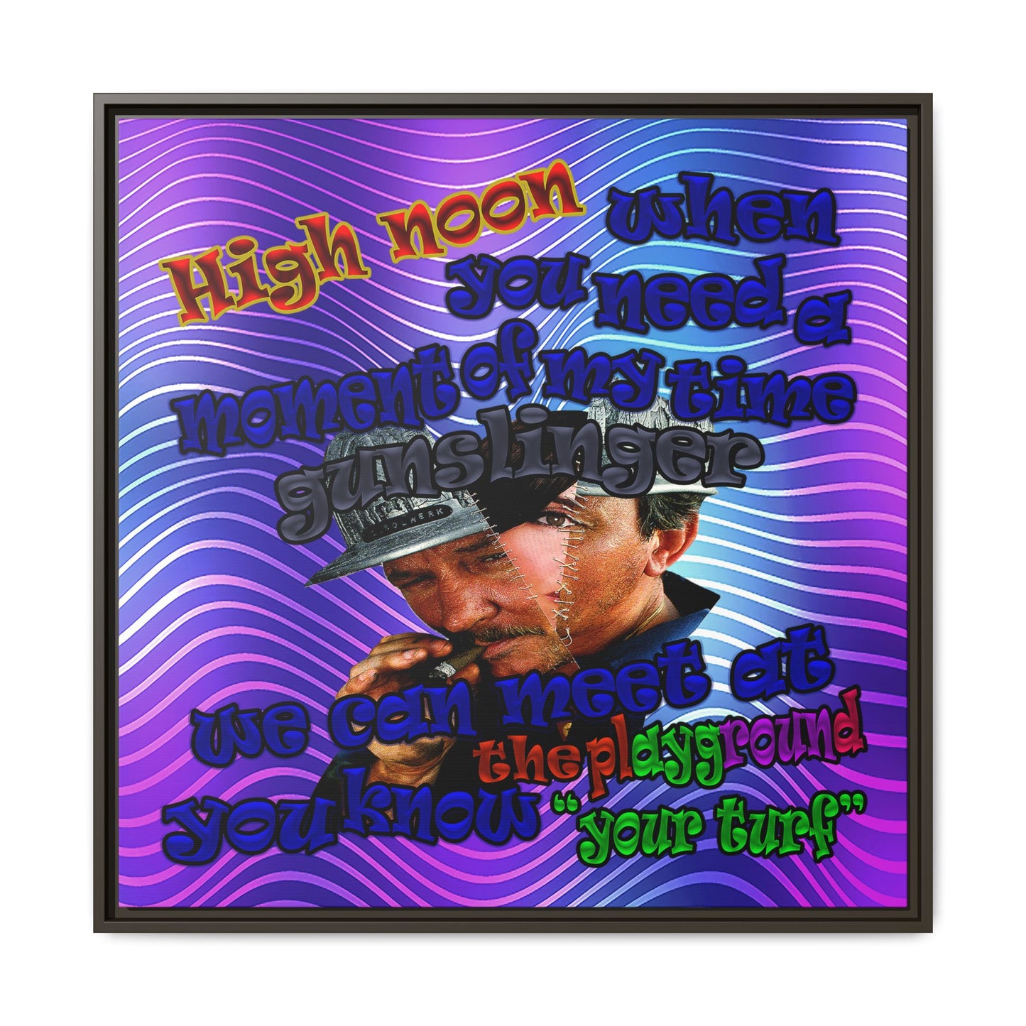 high noon - framed canvas art (purple wave)