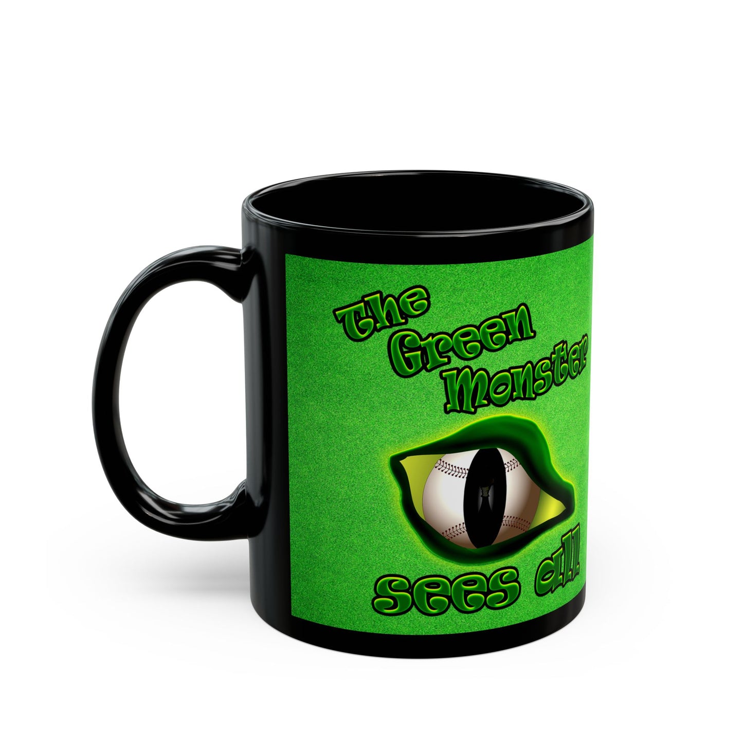 green monster - Black Mug (green turf)