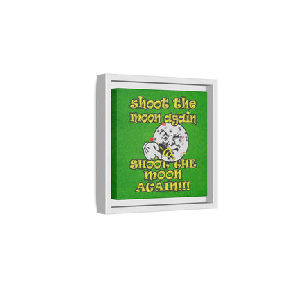 shoot the moon again - framed canvas art (green turf)