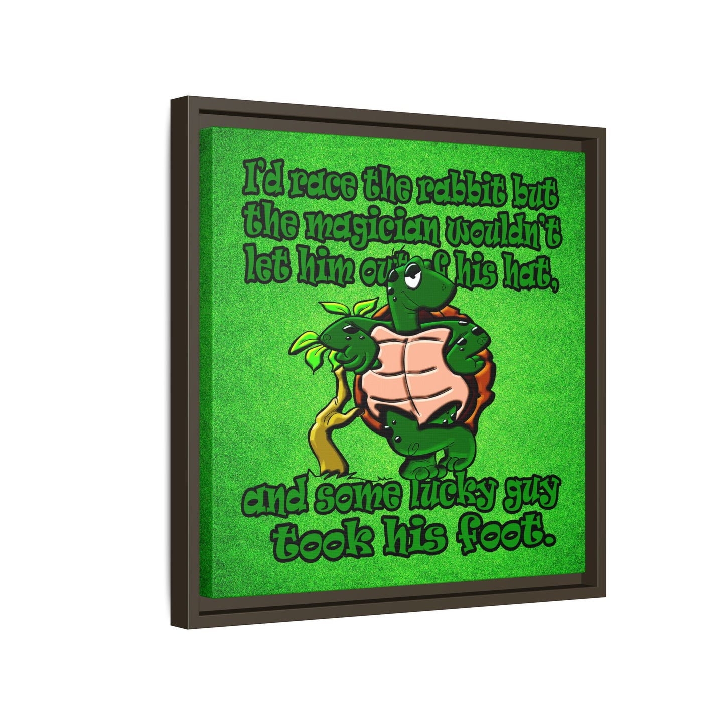 turtle race - framed canvas art (green turf)