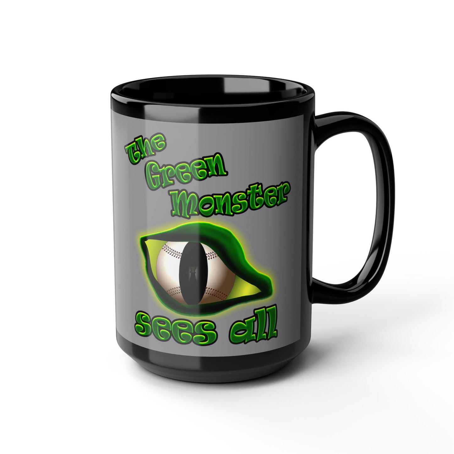 green monster - Black Mug (grey)