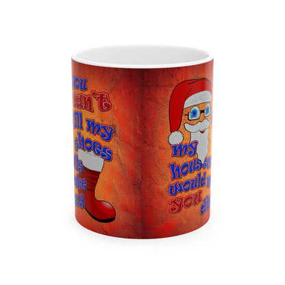 santa's shoes - White Mug (burnt orange)