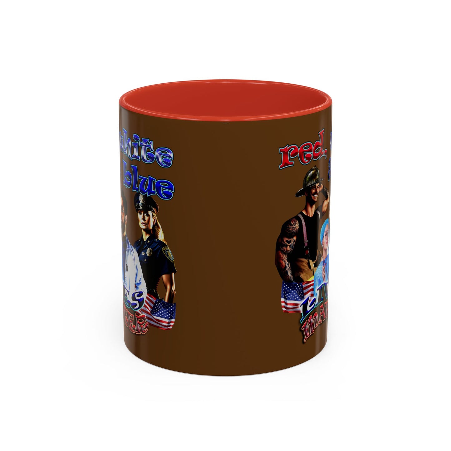 rw&b lives matter - Accent Mug (brown)