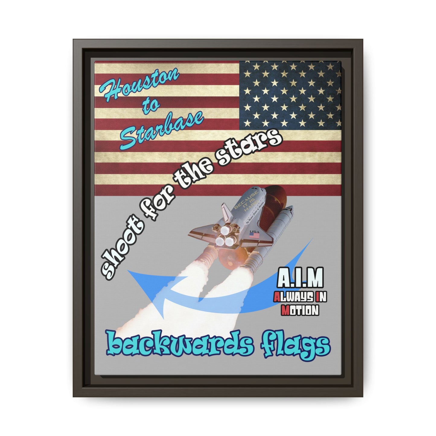 shoot for the stars - framed canvas art (light grey)
