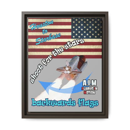 shoot for the stars - framed canvas art (light grey)