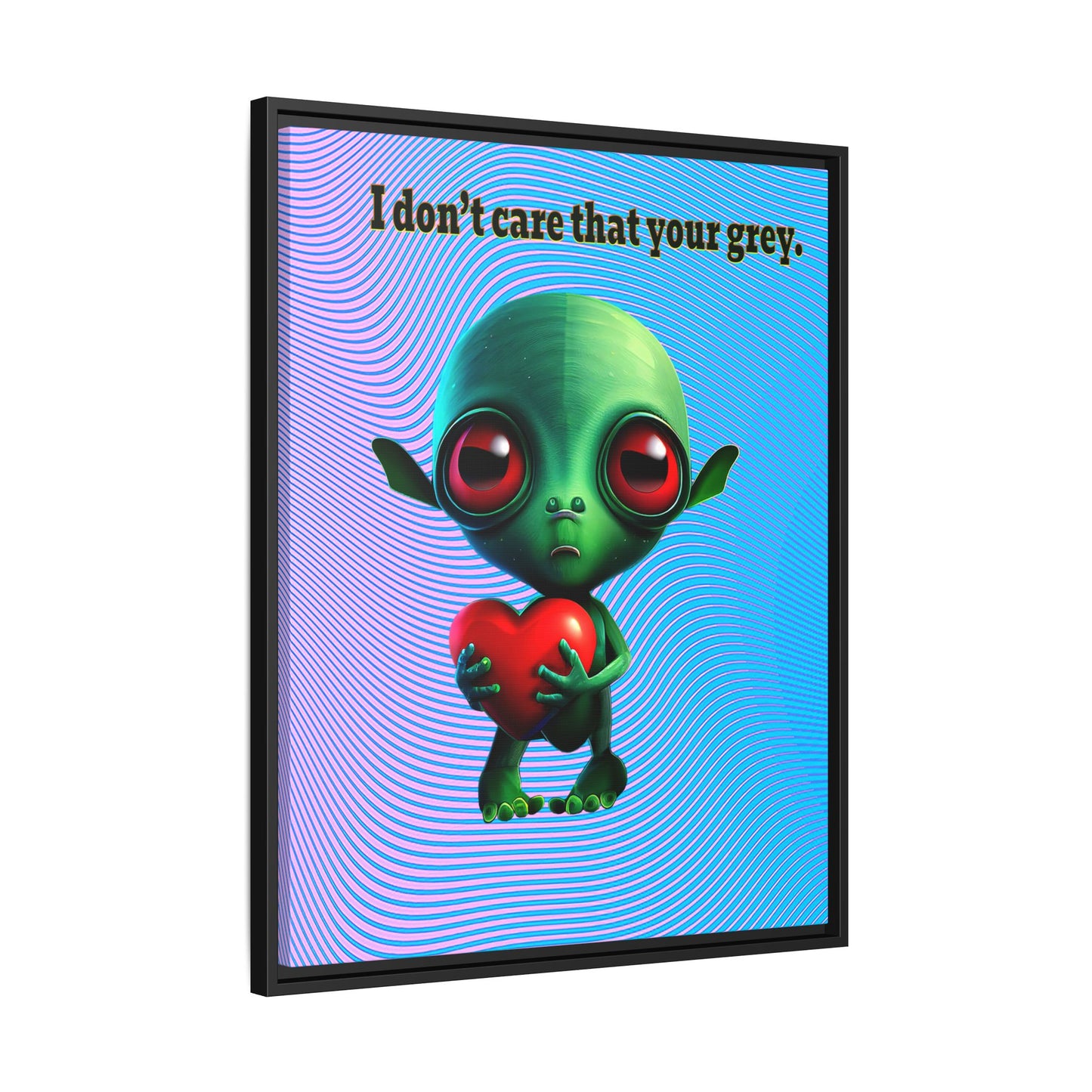 I don't care that your grey - framed canvas art (light blue-purple wave)