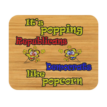 popping like popcorn - Mouse Pad (Rectangle) (butterscotch wood finish)
