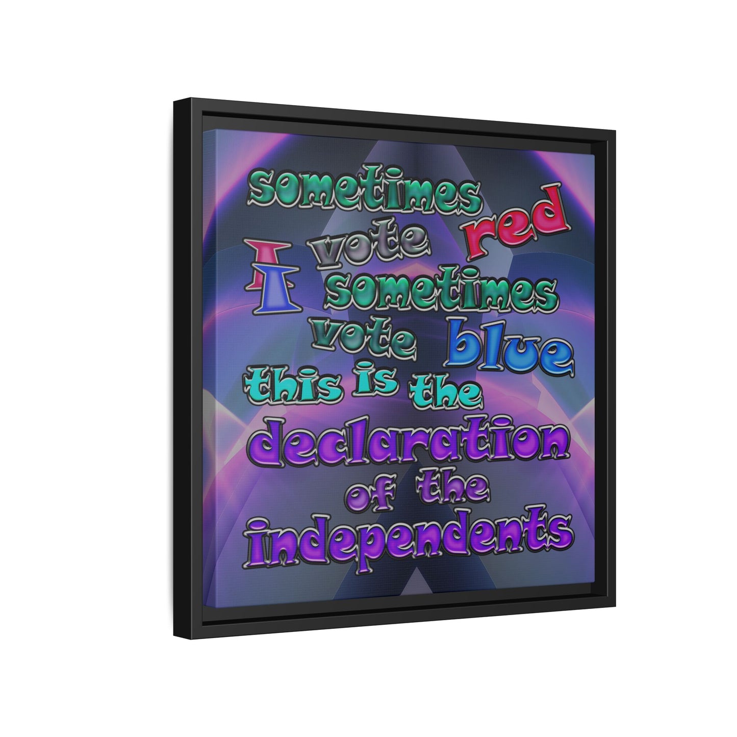 declaration of the independents - framed canvas art (grey-pink wave)