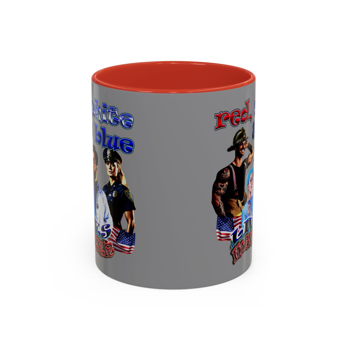 rw&b lives matter - Accent Mug (grey)